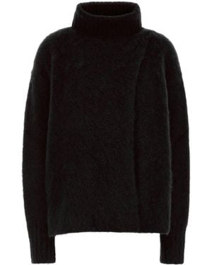 Uma Wang Black Stretch Alpaca Blend Jumper