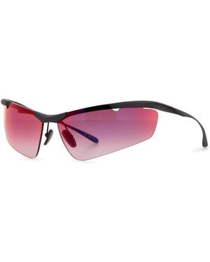Balenciaga Silver Metal Boomerang Sunglasses - Pink