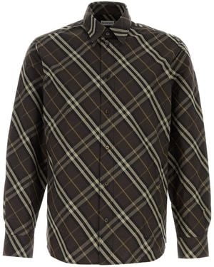 Burberry Camicia in popeline ricamato - Grigio