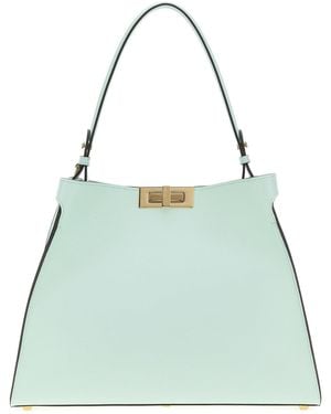 Fendi Borsa a mano Way media in pelle verde menta