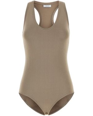 Ferragamo Salvatore Dove Stretch Viscose Blend Bodysuit - Natural