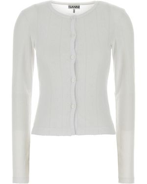 Ganni White Cotton Top