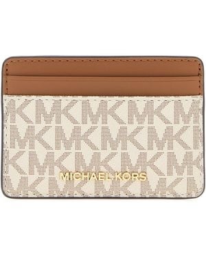 MICHAEL Michael Kors Printed Canvas Card Holder - Brown