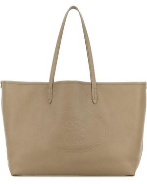 Burberry Cappuccino Leather Shopping Bag - Natural