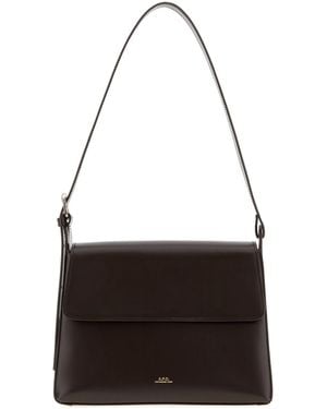 A.P.C. Borsa a spalla Virginie in pelle testa di moro - Nero