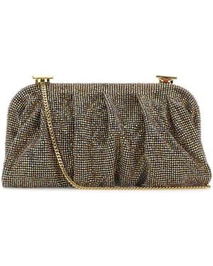 Benedetta Bruzziches Embellished Fabric Large Venus Clutch - Grey