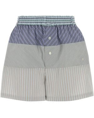 Moschino Embroidered Poplin Shorts - Blue