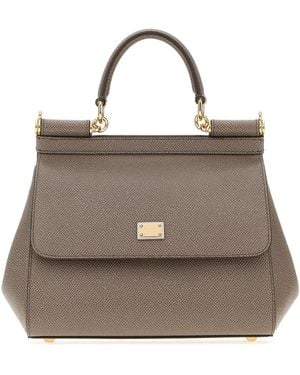 Dolce & Gabbana Dolce & Gabbana Leather Medium Sicily Handbag - Grey