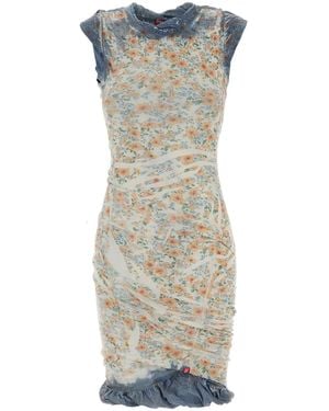DIESEL Printed Stretch Cotton Dress - Grey