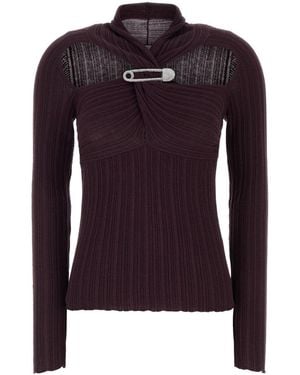 GIUSEPPE DI MORABITO Purple Wool Blend Top