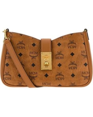MCM Borsa a tracolla Tracy in tela stampata - Marrone