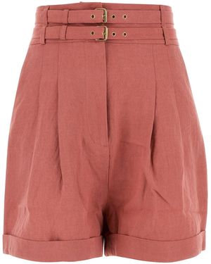LeKasha Dark Pink Linen Aqiva Shorts