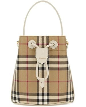 Burberry Borsa a secchiello in tela stampata - Neutro