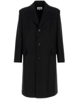 MM6 by Maison Margiela Black Wool Blend Coat