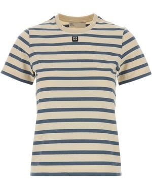 Tory Burch Ivory Stripes Crew Neck T-Shirt - White