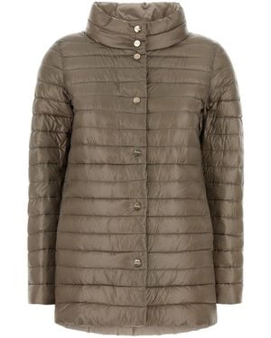 Herno Cappuccino Nylon Reversible Down Jacket - Brown