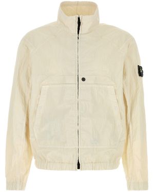 Stone Island Ivory Nylon Jacket - Natural
