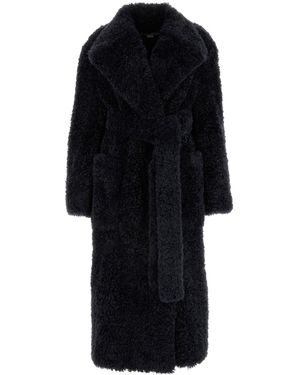 Stella McCartney Cappotto in teddy blu notte - Nero