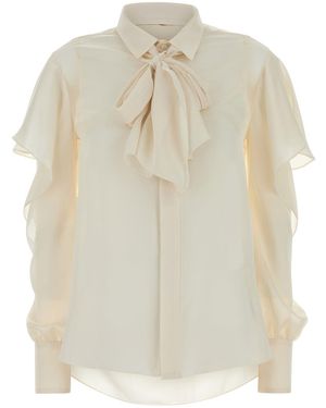 Sacai Cream Satin Shirt - White