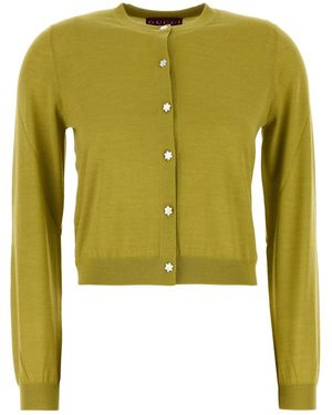 Gucci Cardigan in misto cashmere stretch verde pistacchio