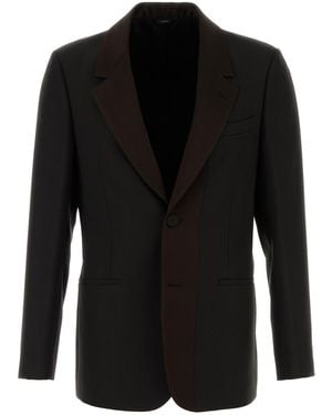Fendi Giacca in gabardine testa di moro - Nero