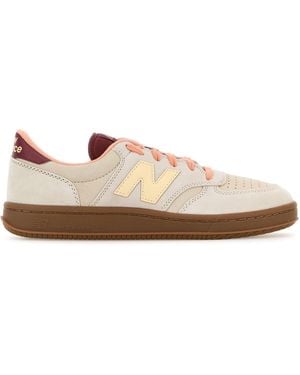 New Balance Multicolor Leather And Suede T500 Sneakers - Brown