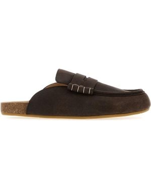 JW Anderson Slippers Stitch in pelle marrone