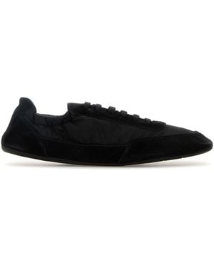 Prada Sneakers Collapse nere in Re-Nylon e pelle scamosciata - Nero