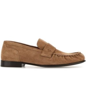 Jimmy Choo Camel Suede Ellis Loafers - Brown