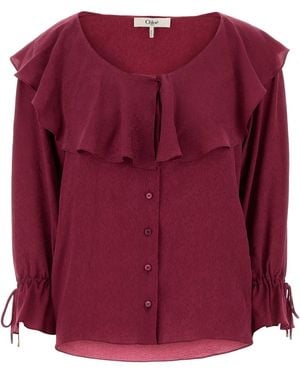 Chloé Regular Solid Shirt - Purple