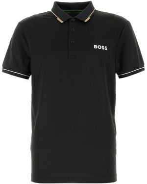 BOSS Black Stretch Polyester Polo Shirt