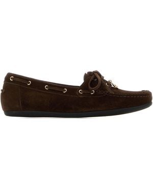 Ferragamo Dark Brown Suede Flippy Loafers - Multicolor