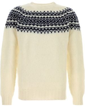 Harley Of Scotland Ivory Wool Jumper - White