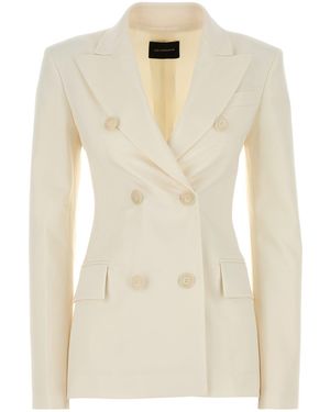 ANDAMANE Ivory Stretch Gabardine Blazer - Natural