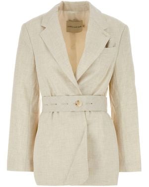 Camilla & Marc Sand Stretch Polyester Blend Floris Blazer - White