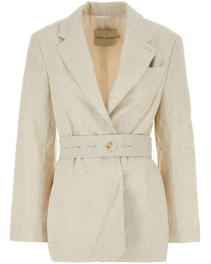 Camilla & Marc Sand Stretch Polyester Blend Floris Blazer - White