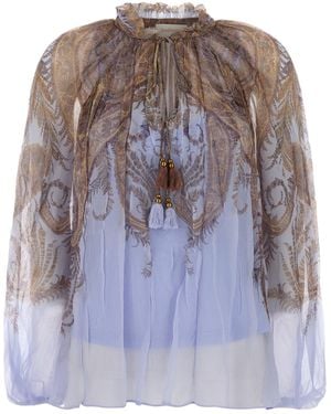 Zimmermann Blusa Hypnotic in crepe stampato - Multicolore