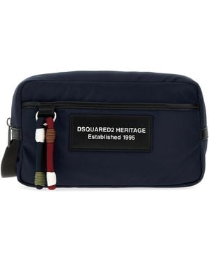 DSquared² Beauty case in tessuto blu navy