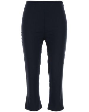 Alessandra Rich Pantalone capri in lana stretch blu navy