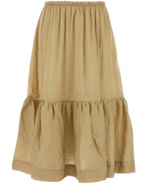 Paloma Wool Mustard Silk Lamin Skirt - Natural
