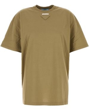 Prada T-shirt in jersey salvia - Verde
