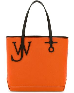 JW Anderson Orange Canvas Small Anchor Bucket Bag
