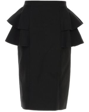Valentino Garavani Black Crepe Skirt