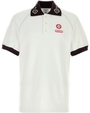 CASABLANCA Piquet Polo Shirt - White