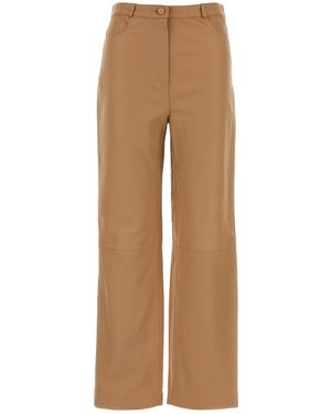 Loulou de Saison Camel Leather Cobe Pant - Natural