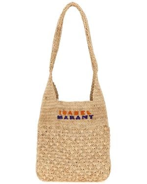 Isabel Marant Raffia Small Praia Shoulder Bag - Natural