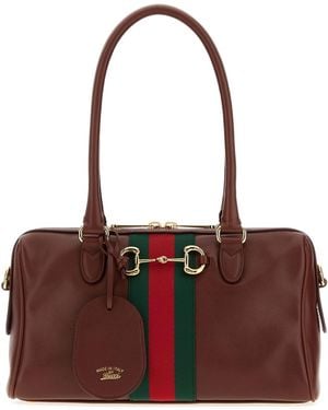 Gucci Borsa a mano Borsetto media in pelle cioccolato - Rosso