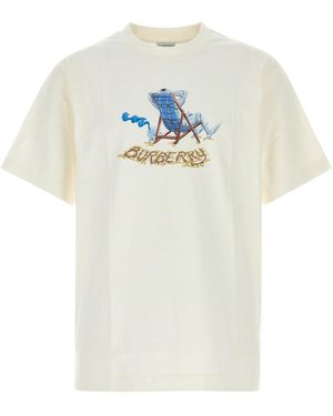 Burberry Ivory Cotton T-shirt - White