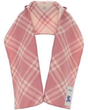 Burberry Embroidered Wool Scarf - Pink