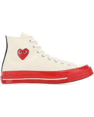 COMME DES GARÇONS PLAY Sneakers Comme Des Garçons X Converse in tela avorio - Rosso